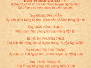 Tiểu sử tóm tắt các ứng cử viên đại biểu HĐND tỉnh Nghệ An, đơn vị bầu cử số 11 - huyện Nghĩa Đàn