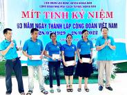 Công đoàn cơ sở mít tinh kỷ niệm 93 năm ngày thành lập Công đoàn Việt Nam