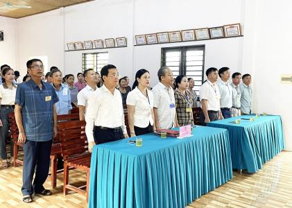 Bí thư Huyện ủy dự khai mạc lấy ý kiến cử tri về đề án sáp nhập đơn vị hành chính cấp xã tại xã Nghĩa Phú