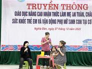 HLHPN tỉnh truyền thông giáo dục nâng cao nhận thức làm mẹ an toàn, chăm sóc sức khỏe trẻ em và vận động PN sinh con tại cơ sở y tế