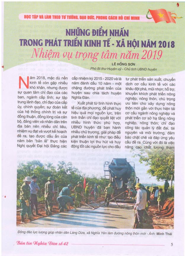 Bản tin Nghĩa Đàn số đặc biệt tháng 1 năm 2019